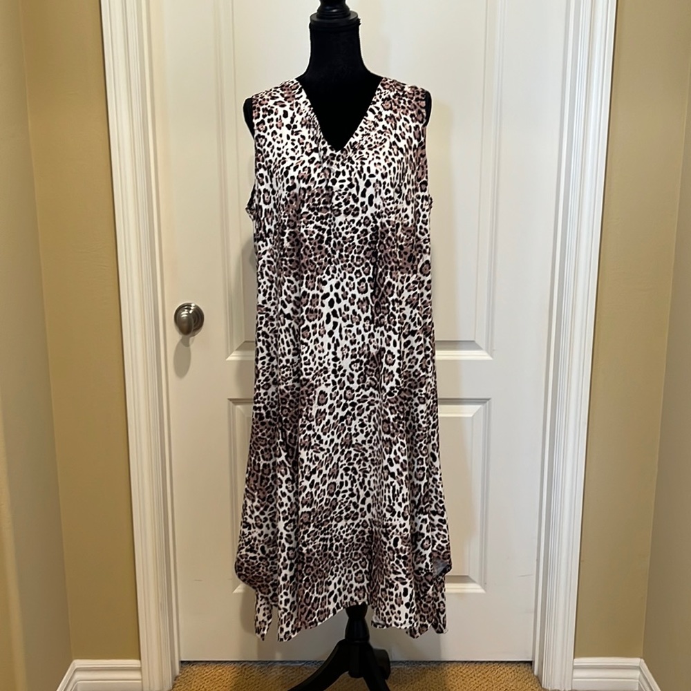 Catalog Favorites sleeveless animal print dress, Made in The USA. Size 2X